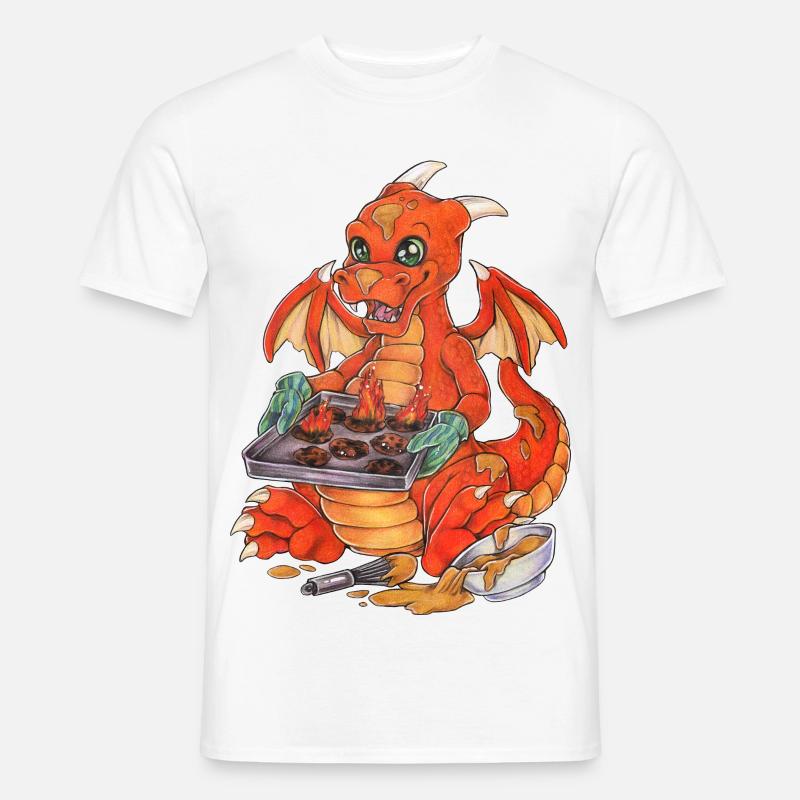 Witziger Drache Plätzchen Backen Weihnachten - Männer T-Shirt - Weiß