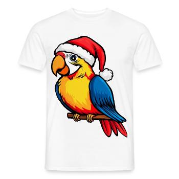 Perroquets Noël / Oiseau du Père Noël - T-shirt homme - blanc - Devant - AI Model Male 178 dark (178cm)