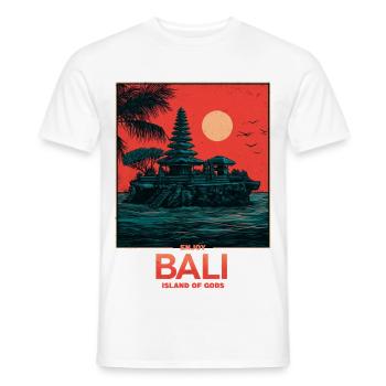 Île des Dieux de Bali - T-shirt homme - blanc - Devant - AI Model Male 178 dark (178cm)