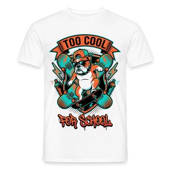 Too Cool Bulldog Skater - Männer T-Shirt - Weiß - Vorne - AI Model Male 178 dark (178cm)