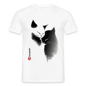 Cat Love - Men's T-Shirt - white - Front - AI Model Male 178 dark (178cm)