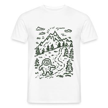 Bergwanderer im Waldlandschaft - Männer T-Shirt - Weiß - Vorne - AI Model Male 178 dark (178cm)