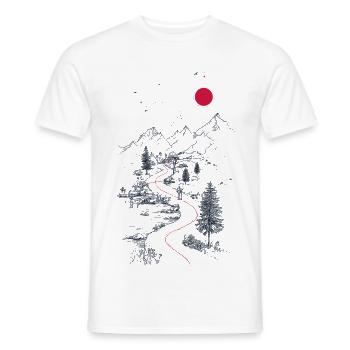 Roter Pfad durch Berglandschaft - Männer T-Shirt - Weiß - Vorne - AI Model Male 178 dark (178cm)