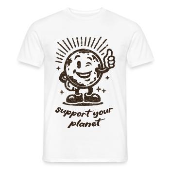 Soutenez votre motivation planète - T-shirt homme - blanc - Devant - AI Model Male 178 dark (178cm)