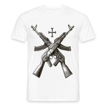 Rifle Cross Silhouette - Men's T-Shirt - white - Front - AI Model Male 178 dark (178cm)