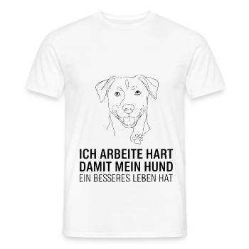 Je travaille dur pour mon chien - T-shirt homme - blanc - Devant - AI Model Male 178 dark (178cm)
