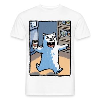 Kaffeebär im Laden - Männer T-Shirt - Weiß - Vorne - AI Model Male 178 dark (178cm)