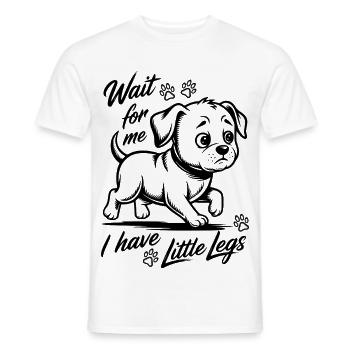 Attends-moi, j’ai de petites jambes - Promenage de chien - T-shirt homme - blanc - Devant - AI Model Male 178 dark (178cm)