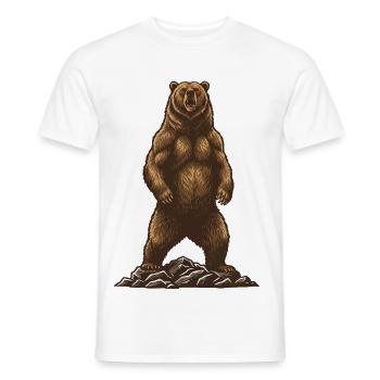 Majestic Grizzly Bear Power Wild - Men's T-Shirt - white - Front - AI Model Male 178 dark (178cm)