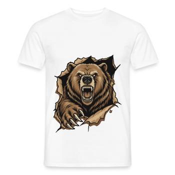 Grunding-Grizzlybär-Wildklaue - Männer T-Shirt - Weiß - Vorne - AI Model Male 178 dark (178cm)