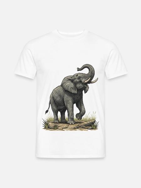 Majestic Elephant Vintage Safari - Männer T-Shirt - Weiß