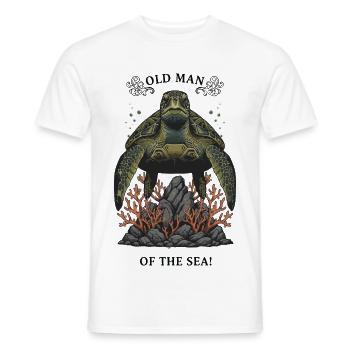 Vintage Sea Turtle Old Man of the Sea - Men's T-Shirt - white - Front - AI Model Male 178 dark (178cm)