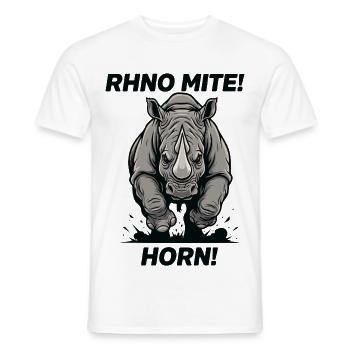 Rhino Moth Horn Humor Rhinoceros - Men's T-Shirt - white - Front - AI Model Male 178 dark (178cm)