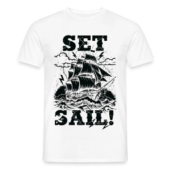 Set Sail Tempête Noire Vintage - T-shirt homme - blanc - Devant - AI Model Male 178 dark (178cm)