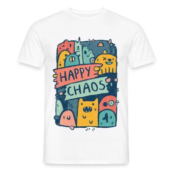 Happy Chaos Monsters - Männer T-Shirt - Weiß - Vorne - AI Model Male 178 dark (178cm)