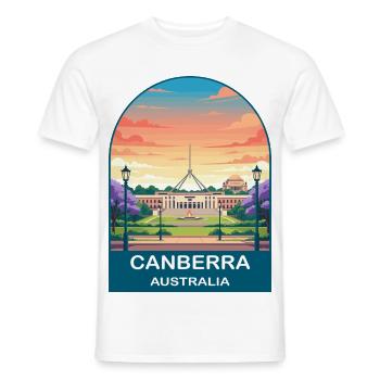 Canberra, Australiens Parlamentsgebäude, Reisekunst - Männer T-Shirt - Weiß - Vorne - AI Model Male 178 dark (178cm)