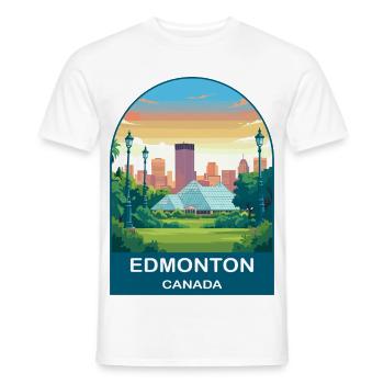 Conservatoire Muttart d’Edmonton, Canada et art de voyage - T-shirt homme - blanc - Devant - AI Model Male 178 dark (178cm)