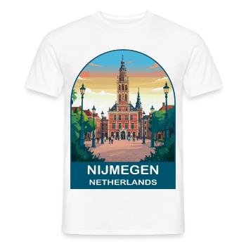 Nijmegen Niederlande Vintage City Reiseplakat - Männer T-Shirt - Weiß - Vorne - AI Model Male 178 dark (178cm)
