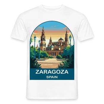 Zaragoza Spanien Vintage-Reiseplakat - Männer T-Shirt - Weiß - Vorne - AI Model Male 178 dark (178cm)