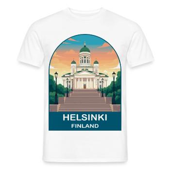 Helsinki Finnland Vintage-Reiseplakat - Männer T-Shirt - Weiß - Vorne - AI Model Male 178 dark (178cm)