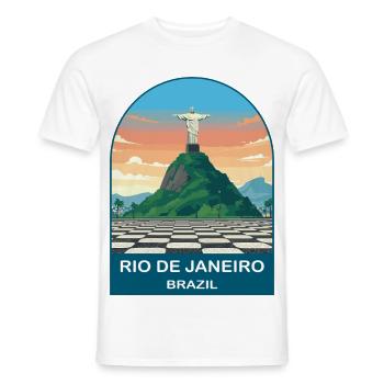 Rio de Janeiro Brazil Vintage Travel Poster - Men's T-Shirt - white - Front - AI Model Male 178 dark (178cm)