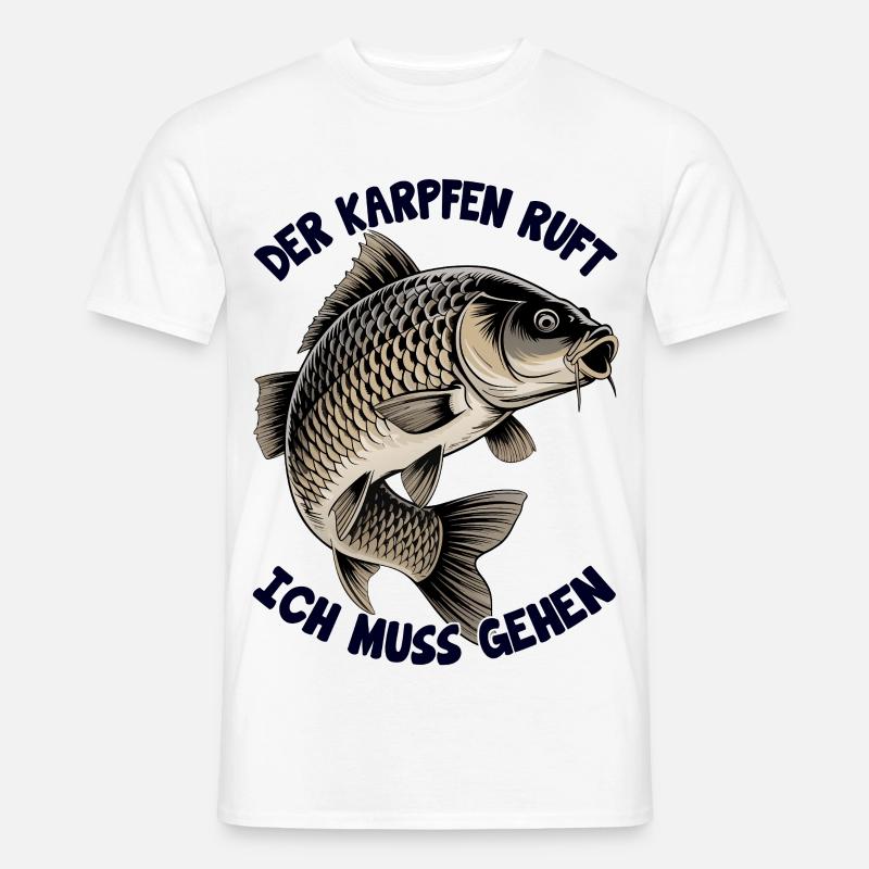 Der Karpfen ruft - Männer T-Shirt - Weiß