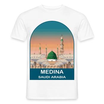 Medina, Saudi-Arabien, Vintage-Moschee-Reisedesign - Männer T-Shirt - Weiß - Vorne - AI Model Male 178 dark (178cm)