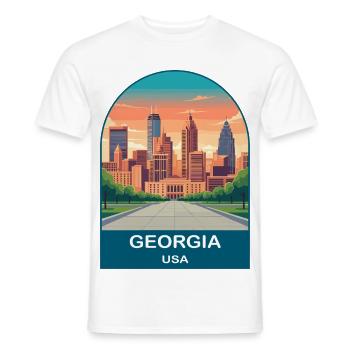 Georgia USA Vintage Travel Poster Art - Men's T-Shirt - white - Front - AI Model Male 178 dark (178cm)