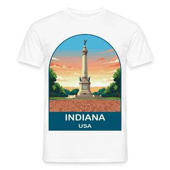Indiana USA Vintage-Reiseposter-Kunst - Männer T-Shirt - Weiß - Vorne - AI Model Male 178 dark (178cm)