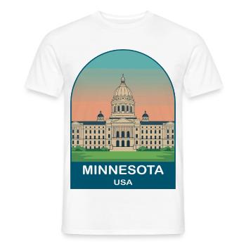 Art d’affiches de voyage vintage Minnesota USA - T-shirt homme - blanc - Devant - AI Model Male 178 dark (178cm)