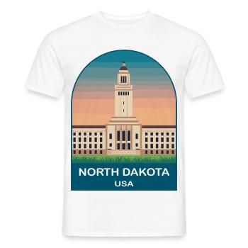 North Dakota USA Vintage-Reiseplakat - Männer T-Shirt - Weiß - Vorne - AI Model Male 178 dark (178cm)