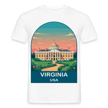 Virginia USA Vintage Travel Poster Art - Men's T-Shirt - white - Front - AI Model Male 178 dark (178cm)
