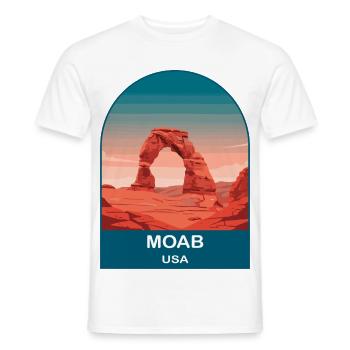 Art d’affiche de voyage vintage Moab USA - T-shirt homme - blanc - Devant - AI Model Male 178 dark (178cm)