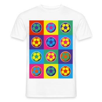 Pop-Art-Football-Muster - Männer T-Shirt - Weiß - Vorne - AI Model Male 178 dark (178cm)