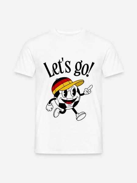 Fußball Fan Retro Comic Maskottchen - Männer T-Shirt - Weiß