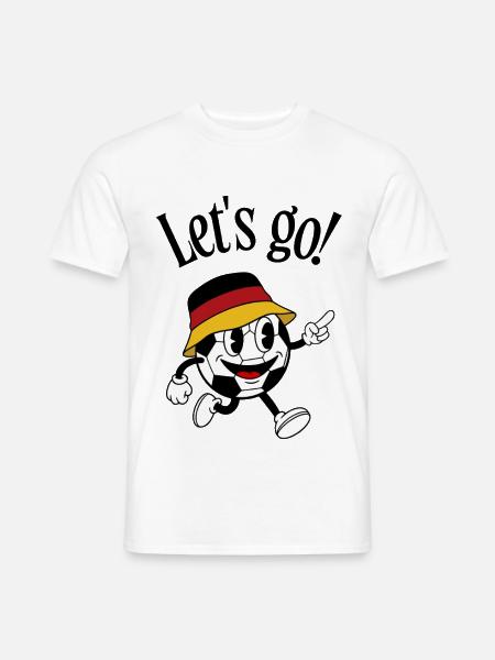 Deutschland Fußball Fan Retro Comic Maskottchen - Männer T-Shirt - Weiß