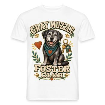 GRAY MUZZLE FOSTER CLUB Dog - Men's T-Shirt - white - Front - AI Model Male 178 dark (178cm)