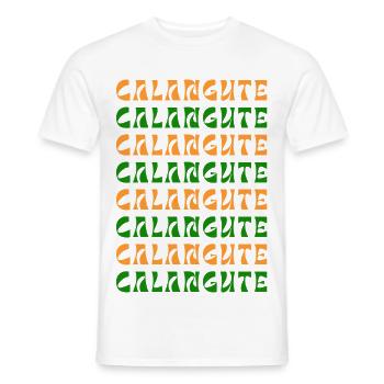 Calangute Pattern Waves Print - Männer T-Shirt - Weiß - Vorne - AI Model Male 178 dark (178cm)