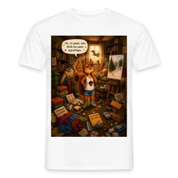 Hm, ich glaube, mein ADHS hat wieder zugeschlagen - Männer T-Shirt - Weiß - Vorne - AI Model Male 178 dark (178cm)