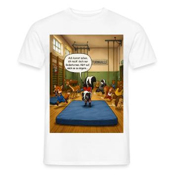 Bodenturnen – Lustiges Stinktier Turnhallen Motiv - Männer T-Shirt - Weiß - Vorne - AI Model Male 178 dark (178cm)