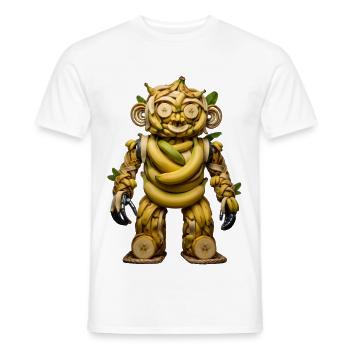 BANANA BOT - Le mignon robot bio-organique - T-shirt homme - blanc - Devant - AI Model Male 178 dark (178cm)