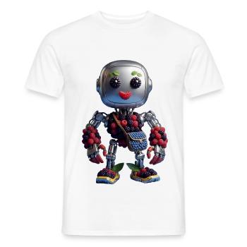 BERRY BOT - Cute Female Wildberry Robot - Men's T-Shirt - white - Front - AI Model Male 178 dark (178cm)