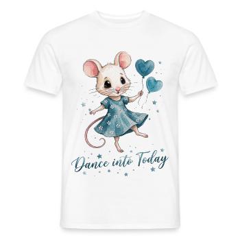 Souris dansante avec des ballons en forme de cœur - T-shirt homme - blanc - Devant - AI Model Male 178 dark (178cm)