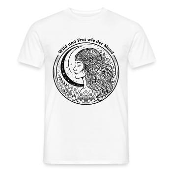Wild Und Frei Wie Der Mond - Boho Yoga Frau  - Männer T-Shirt - Weiß - Vorne - AI Model Male 178 dark (178cm)