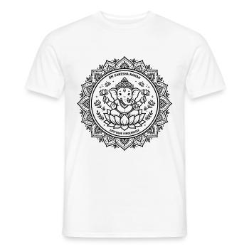 Om Ganesha Namah Entferne Hindernisse - Yoga Mond - Männer T-Shirt - Weiß - Vorne - AI Model Male 178 dark (178cm)