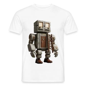Brickhouse Bot mit Tür und Leiter - Männer T-Shirt - Weiß - Vorne - AI Model Male 178 dark (178cm)