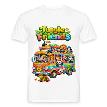 Bus des Amis de la Jungle - T-shirt homme - blanc - Devant - AI Model Male 178 dark (178cm)