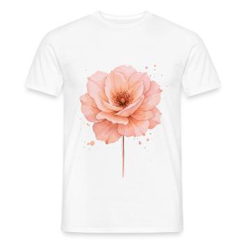 Delicate pink flower in watercolor style - Men's T-Shirt - white - Front - AI Model Male 178 dark (178cm)