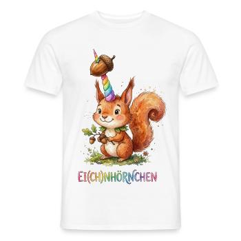 Einhorn Eichhörnchen Eich(ch)nörnchen - Männer T-Shirt - Weiß - Vorne - AI Model Male 178 dark (178cm)