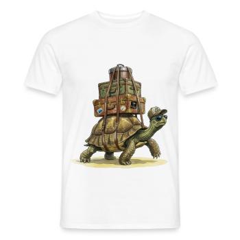 Lustige Reise Schildkröte mit Koffer Urlaubs Motiv - Männer T-Shirt - Weiß - Vorne - AI Model Male 178 dark (178cm)